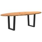 vidaXL Eettafel 240x100x74 cm ovaal massief eikenhout, Huis en Inrichting, Tafels | Eettafels, Verzenden, Nieuw