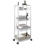 vidaXL Opbergtrolley 4-laags 37x28x95 cm acryl transparant, Verzenden, Nieuw