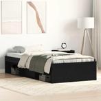 vidaXL Bedframe zonder matras 75x190 cm spaanplaat zwart, Huis en Inrichting, Slaapkamer | Bedden, Eenpersoons, Bruin, Verzenden