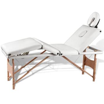 vidaXL Inklapbare massagetafel 4 zones met houten frame beschikbaar voor biedingen