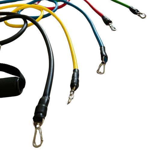 Weerstandsbanden set met accessoires 4,5 tot 45kg, Sport en Fitness, Fitnessmaterialen, Armen, Benen, Borst, Buik, Rug, Nieuw