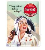 Coca Cola Takes Wings Lady reclamebord, Verzamelen, Merken en Reclamevoorwerpen, Ophalen of Verzenden, Nieuw