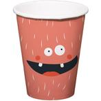 Papieren Bekers Monster 250ml 6st, Verzenden, Nieuw