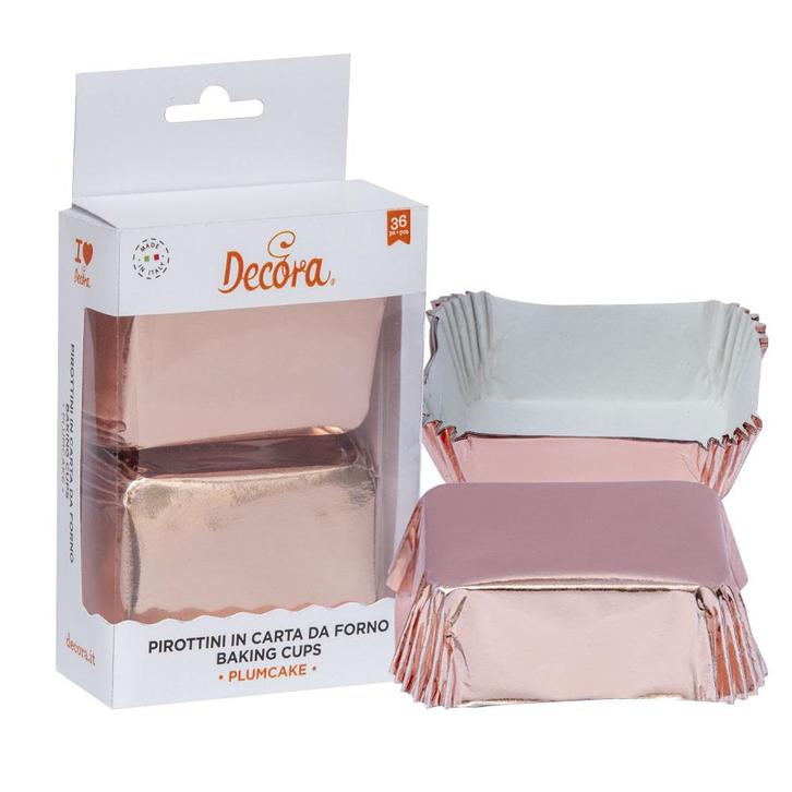 Mini Plumcake Bakvorm Rose Goud 80x50x32(h)mm 20 stuks, Hobby en Vrije tijd, Taarten en Cupcakes maken, Nieuw, Verzenden
