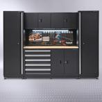 Datona Werkbank 160 cm met bovenkast en twee zijkasten -, Doe-het-zelf en Verbouw, Werkbanken, Ophalen of Verzenden, Nieuw