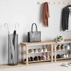 vidaXL Schoenenrek met bankje 2-in-1 massief vurenhout, Huis en Inrichting, Verzenden, Nieuw