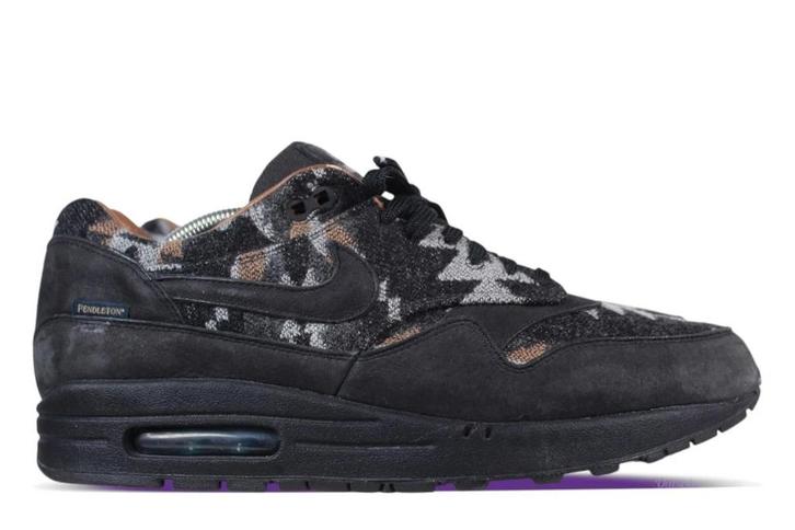 Nike Air Max 1 QS Pendleton Black Grey • 42.5 45, Kleding | Heren, Schoenen, Sneakers of Gympen, Ophalen of Verzenden