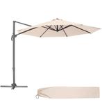 Parasol Ø 300cm met voetpedaal en beschermhoes - beige, Verzenden, Nieuw
