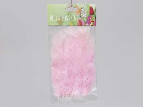 Actie veertjes fluffy +/- 15 cm. roze 24st veren, Hobby en Vrije tijd, Knutselen, Nieuw, Ophalen of Verzenden