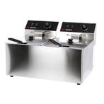 GGM Gastro | Dubbele elektrische friteuse - 8+8 liter - 6,5, Verzenden, Nieuw