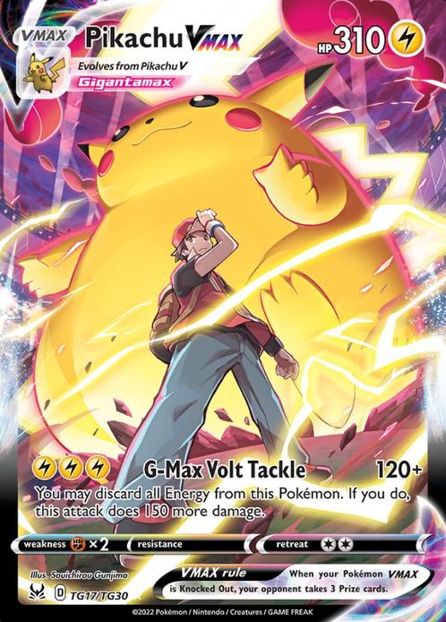 Pikachu VMAX TG17/TG30 Lost Origin, Hobby en Vrije tijd, Verzamelkaartspellen | Pokémon, Losse kaart, Nieuw, Foil, Ophalen of Verzenden
