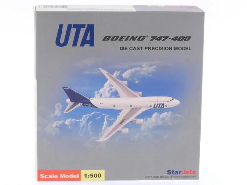 Schaal 1:500 StarJets SJUTA043 UTA Boeing 747-400 Reg. F-..., Hobby en Vrije tijd, Modelbouw | Vliegtuigen en Helikopters, Zo goed als nieuw