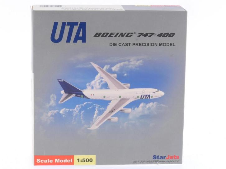 Schaal 1:500 StarJets SJUTA043 UTA Boeing 747-400 Reg. F-..., Hobby en Vrije tijd, Modelbouw | Vliegtuigen en Helikopters, Zo goed als nieuw