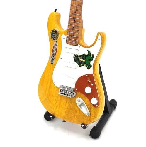 Miniatuur Fender Stratocaster Aligator gitaar + gratis stand, Verzamelen, Muziek, Artiesten en Beroemdheden, Pop, Beeldje of Miniatuur