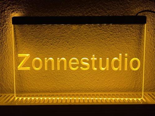 Zonnestudio neon bord lamp LED verlichting reclame lichtbak, Verzamelen, Merken en Reclamevoorwerpen, Nieuw, Verzenden