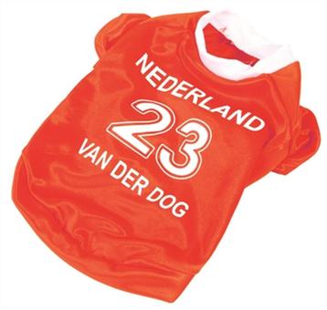 Voetbal shirt voor honden oranje in 6 maten!