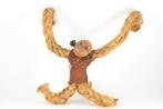 Figuur - Twee Grote vintage sisal apen - Hout, Sisal