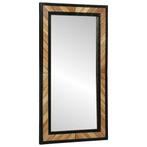 vidaXL Spiegel Zwart en Bruin 90 x 2 x 50 cm Massief Hout, Huis en Inrichting, Woonaccessoires | Spiegels, Verzenden, Nieuw