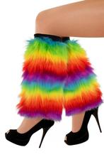 Regenboog Beenwarmers Bont Felle Kleuren Pride Nepbont Faux, Kleding | Dames, Nieuw, Carnaval, Ophalen of Verzenden