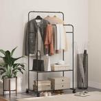 vidaXL Kledingrek met plank met wiel met opslag Zwart 80 x, Kleding | Dames, Kledingrekken, Verzenden, Nieuw
