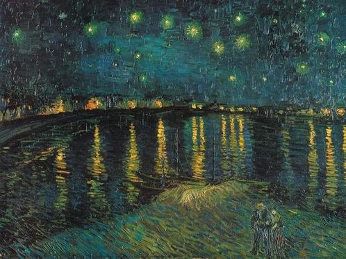 Kunstdruk Vincent Van Gogh - Notte stellata 80x60cm, Huis en Inrichting, Woonaccessoires | Schilderijen, Tekeningen en Foto's