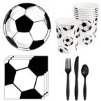 33-delige voetbal set met tafelkleed, bordjes en servetten, Verzenden, Nieuw, Versiering, Verjaardag
