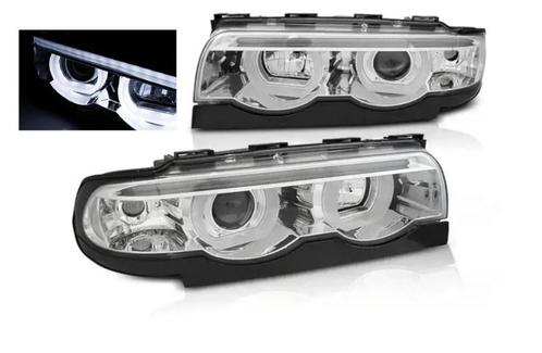3D LED Angel Eyes koplampen Chrome geschikt voor BMW E38, Auto-onderdelen, Verlichting, Nieuw, BMW, Verzenden