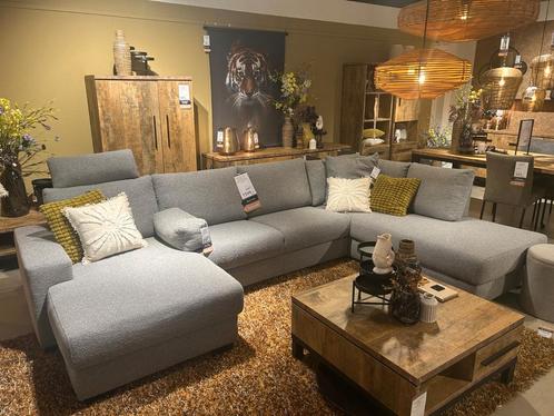 Hoekbank Florance U-vorm met Relax - Steel - Pronto Wonen, Huis en Inrichting, Banken | Bankstellen, 200 tot 250 cm, 150 cm of meer