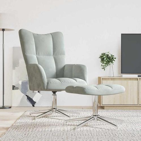 vidaXL Relaxstoel met voetenbank fluweel lichtgrijs, Huis en Inrichting, Fauteuils, Nieuw, Verzenden