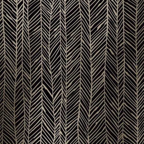Inpakpapier Kerst Herringbone Black Gold - Breedte 50 cm - m, Zakelijke goederen, Partijgoederen en Retail | Verpakking en Verzending