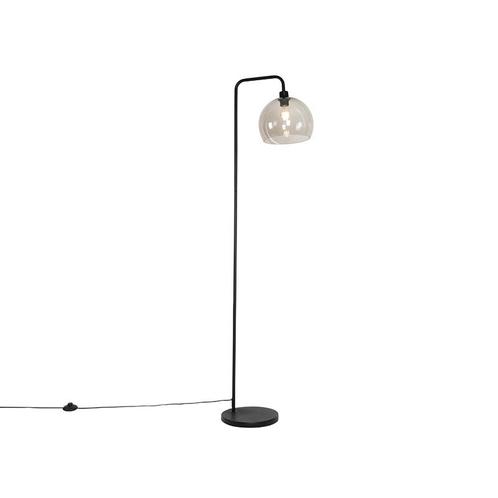 Moderne vloerlamp zwart met smoke kap - Maly, Huis en Inrichting, Lampen | Vloerlampen