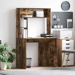 vidaXL Bureau met plank Gerookt eiken 91 x 50 x 149 cm, Verzenden, Nieuw