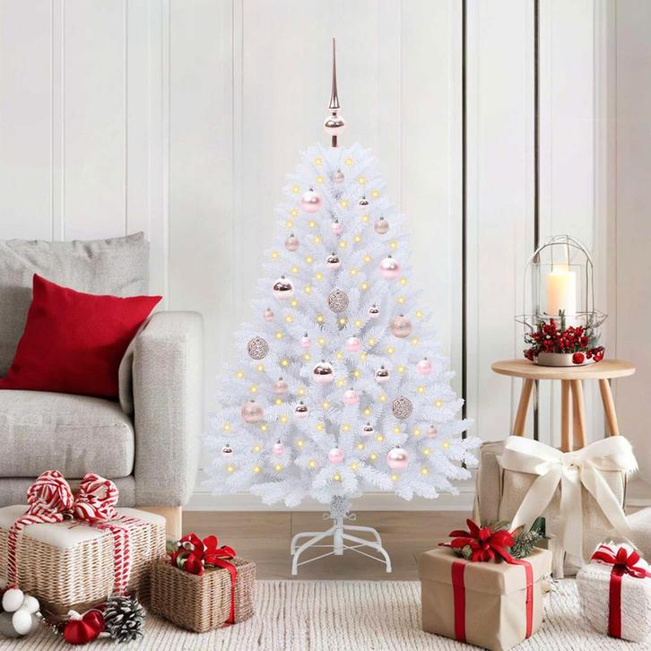 vidaXL Kunstmatige Inklapbare Kerstboom Wit 120 cm PVC en, Diversen, Kerst, Nieuw, Verzenden