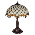 Tiffany tafellamp – Ø 41 × H 56 cm – Ruitpatroon, Huis en Inrichting, Lampen | Tafellampen, Verzenden, Nieuw