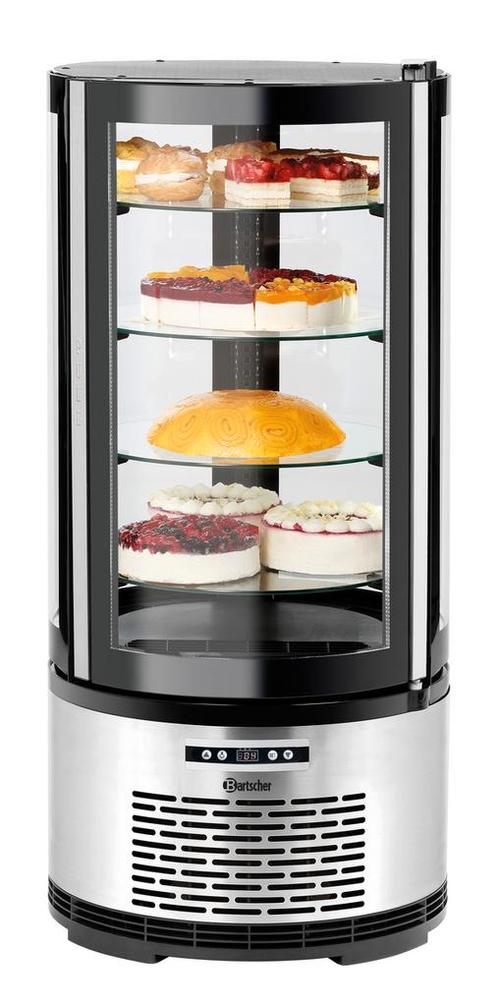 Bartscher Gebaksvitrine | 100L | Ronde Vitrine | Zwart/Grijs, Witgoed en Apparatuur, Koelkasten en IJskasten, Ophalen of Verzenden