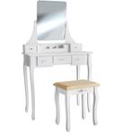 Makeup-tafel Claire met hocker - wit, Verzenden, Nieuw
