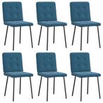 vidaXL Eetkamerstoelen 6 st fluweel blauw, Huis en Inrichting, Stoelen, Verzenden, Nieuw, Blauw