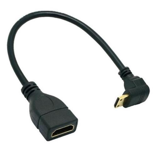 Mini HDMI - HDMI adapter - 90° haaks naar beneden, Audio, Tv en Foto, Overige Audio, Tv en Foto, Ophalen of Verzenden