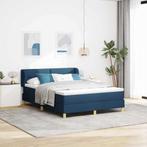 vidaXL Boxspringbed met matras met hoofdeinde Blauw 140 x, Verzenden, Nieuw, Blauw, Stof