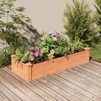 Plantenbak verhoogd met voering 120x45x25 cm vurenhout bruin, Huis en Inrichting, Verzenden, Nieuw