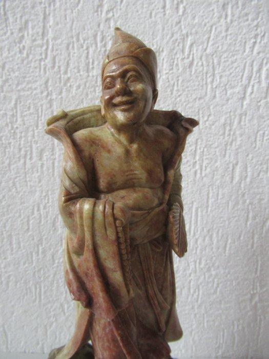 Groot Chinees beeld - zeepsteen - speksteen - China (Zonder, Antiek en Kunst, Antiek | Overige Antiek