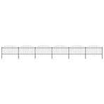 vidaXL Tuinhek met speren bovenkant (1,25-1,5)x10,2 m staal, Tuin en Terras, Schuttingen, Verzenden, Nieuw, IJzer, Minder dan 1 meter