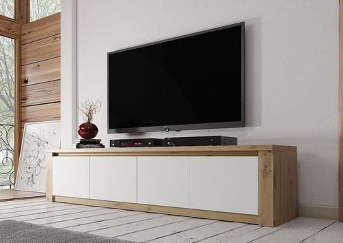 TV-Meubel Melody - Wit - Eiken - 170x43x48 - TV kast, Huis en Inrichting, Kasten | Televisiemeubels, 25 tot 50 cm, Nieuw, Overige materialen