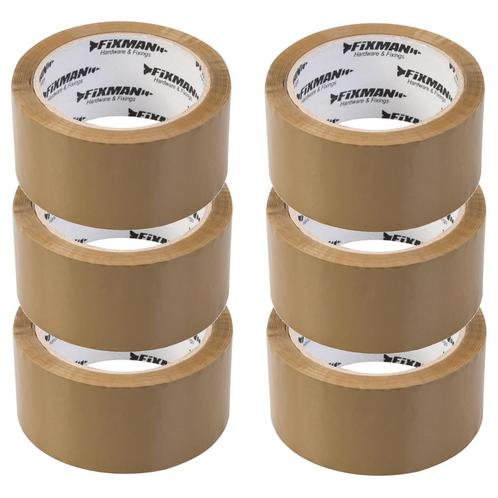Fixman Sterke bruine inpaktape - 48 mm x 66 m - 6 rollen, Doe-het-zelf en Verbouw, Gereedschap | Handgereedschap, Nieuw, Ophalen of Verzenden