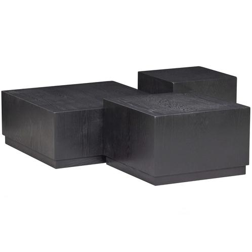 WOOOD Bijzettafel (set 3 Stuks) Pim Zwart Overige Materialen, Huis en Inrichting, Tafels | Bijzettafels, Nieuw, Overige materialen