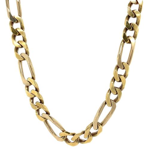 Gouden figaro collier 61 cm 14 krt, Sieraden, Tassen en Uiterlijk, Kettingen, Goud, Zo goed als nieuw, Goud, Verzenden