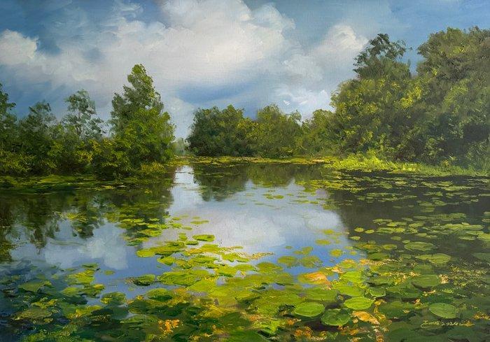 Emre Kinali - Cloud Reflections, Antiek en Kunst, Kunst | Schilderijen | Modern