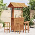vidaXL Bartafel met dak voor buiten 113x106x217 cm massief, Tuin en Terras, Verzenden, Nieuw, Hout
