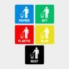Afval stickers - afvalscheiding - set 5 stickers, Huis en Inrichting, Verzenden