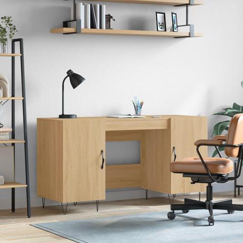 vidaXL Bureau 140x50x75 cm bewerkt hout sonoma eikenkleurig, Huis en Inrichting, Bureaus, Nieuw, Verzenden